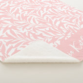 Roze Wilgentak met Initialen Sherpa Deken (3/4)