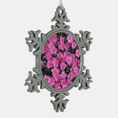 Roze william bloemen tin sneeuwvlok ornament (Links)