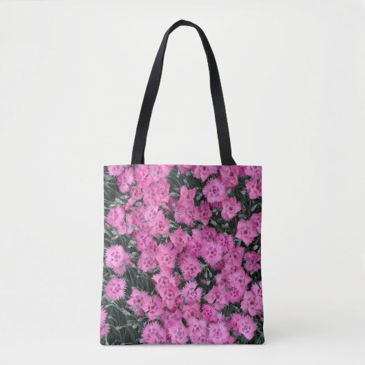 Roze william bloemen tote bag (Voorkant)