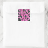 Roze william bloemen vierkante sticker (Tas)
