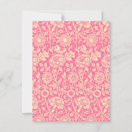 Roze William Morris bloemige uitnodiging template