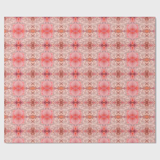  Roze William Morris Pattern Elegant Cadeaupapier (Vlak)
