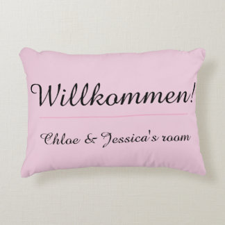 Roze Willkommen Welkom Studentenhuis of Appartemen Accent Kussen