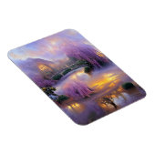 Roze Willow bomen bij zonsondergang door de vijver Magneet (Rechterzijde)