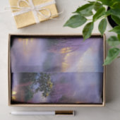 Roze Willow bomen bij zonsondergang door de vijver Tissuepapier (Geschenk)