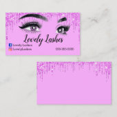 Roze wimpers glitter Visitekaartje (Voorkant / Achterkant)