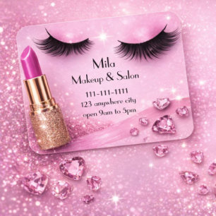 roze wimpers make-up visitekaartje