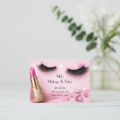 roze wimpers make-up visitekaartje (Staand voorkant)