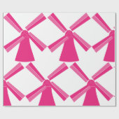 Roze windmolen cadeaupapier (Vlak)