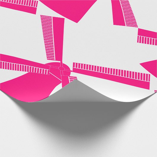 Roze windmolen cadeaupapier