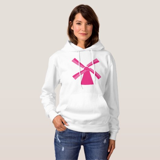 Roze windmolen hoodie (Voorkant volledig)