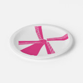 Roze windmolen papieren bordje (Gekanteld)