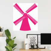 Roze windmolen poster (Thuiskantoor)