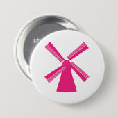 Roze windmolen ronde button 7,6 cm (Voorkant /achterkant)