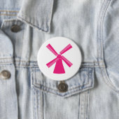 Roze windmolen ronde button 7,6 cm (In situ)