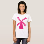Roze windmolen t-shirt (Voorkant volledig)