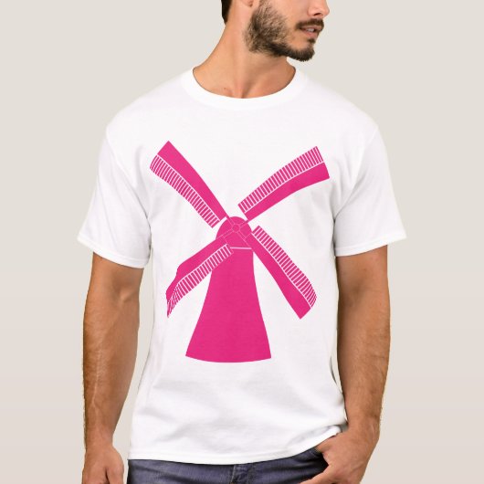 Roze windmolen t-shirt (Voorkant)