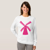 Roze windmolen t-shirt (Voorkant volledig)