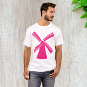 Roze windmolen t-shirt