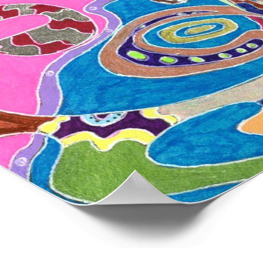 Roze winkel, 19x13 Abstracte kunst Poster (Hoek)