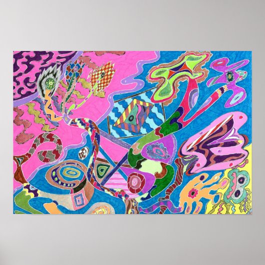 Roze winkel, 19x13 Abstracte kunst Poster (Voorkant)