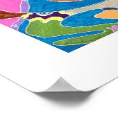 Roze winkel, 24x18 Abstracte kunst Poster (Hoek)