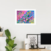 Roze winkel, 24x18 Abstracte kunst Poster (Thuiskantoor)