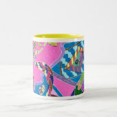 Roze winkel, Abstracte kunst Mok (Center)