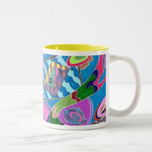 Roze winkel, Abstracte kunst Mok (Rechts)