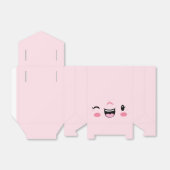 Roze Winkelende Kawaii Face Gift Box Bedankdoosjes (Uitgevouwen)