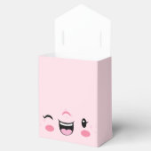 Roze Winkelende Kawaii Face Gift Box Bedankdoosjes (Geopend)
