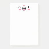 Roze Winkelende Kawaii Face Note-kaarten Post-it® Notes (Voorkant)