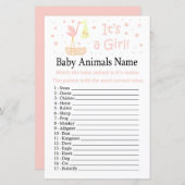 Roze winkelnest Baby Animals Name Game (Voorkant / Achterkant)