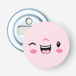 Roze Winking Kawaii Face Bottle Opener