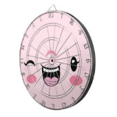 Roze Winking Kawaii Face Dart Board Dartbord (Voorkant Rechts)