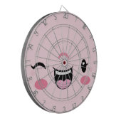 Roze Winking Kawaii Face Dart Board Dartbord (Voorkant Links)