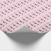 Roze Winking Kawaii Face Gift Wrap Cadeaupapier (Hoek)
