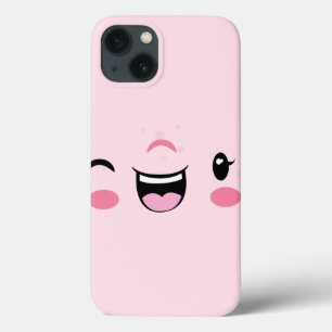 Roze Winking Kawaii Face iPad Mini Case