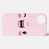 Roze Winking Kawaii Face iPad Mini Case (Achterkant (horizontaal))