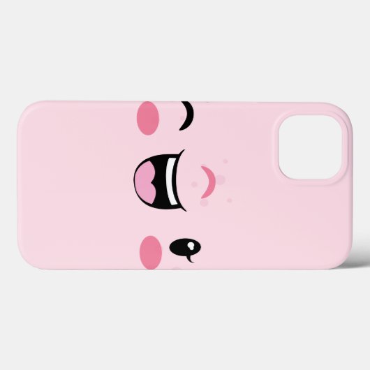 Roze Winking Kawaii Face iPad Mini Case (Achterkant (horizontaal))