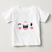 Roze Winking Kawaii Face Kinder Clothing (Voorkant)