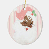 Roze  Winnende zwarte kerstboom Keramisch Ornament (Links)