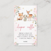 Roze winter baby meisje douche luier verloting kaa informatiekaartje (Voorkant)