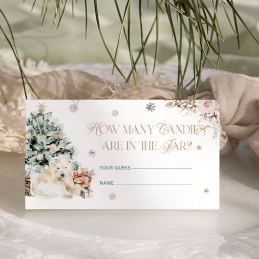 Roze Winter Baby Polar Beer Hoeveel Snoepjes Informatiekaartje