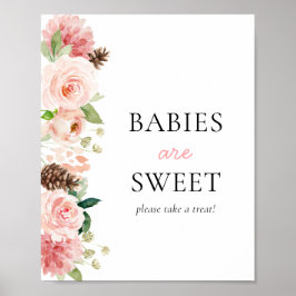 Roze Winter Baby shower Baby's zijn zoet Poster