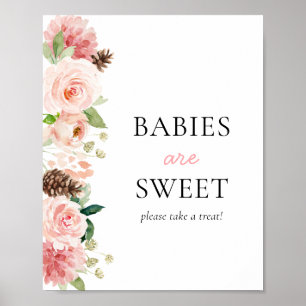 Roze Winter Baby shower Baby's zijn zoet Poster