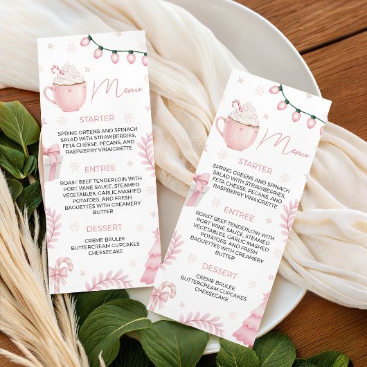Roze Winter Baby Shower Menu
