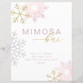 Roze Winter Baby Shower Mimosa Bar Bord (Voorkant)