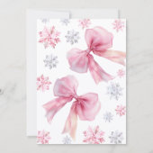 Roze Winter Baby shower Uitnodiging (Achterkant)