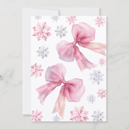 Roze Winter Baby shower Uitnodiging (Achterkant)